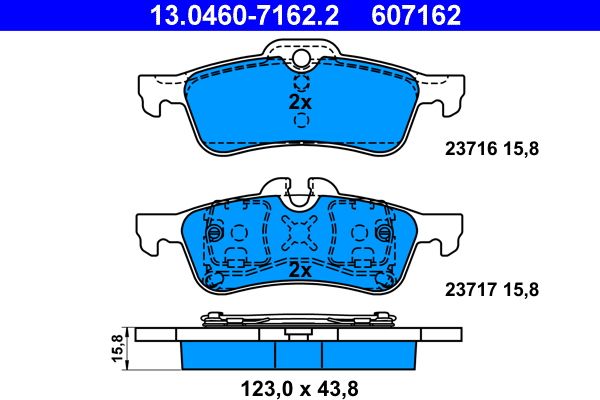 ATE Brake Pad Set, disc brake 13.0460-7162.2