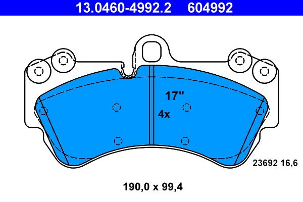 ATE Brake Pad Set, disc brake 13.0460-4992.2