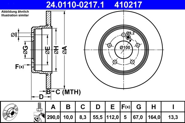 ATE Brake Disc 24.0110-0217.1