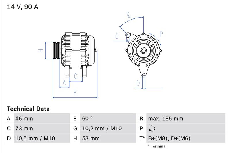 BOSCH Alternator 0 986 040 380