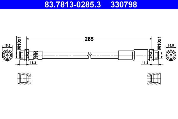 ATE Brake Hose 83.7813-0285.3