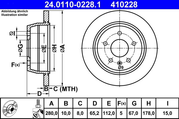 ATE Brake Disc 24.0110-0228.1
