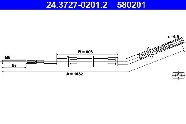 ATE Cable Pull, parking brake 24.3727-0201.2