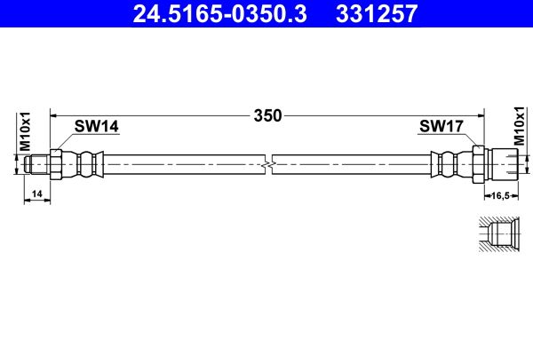 ATE Brake Hose 24.5165-0350.3